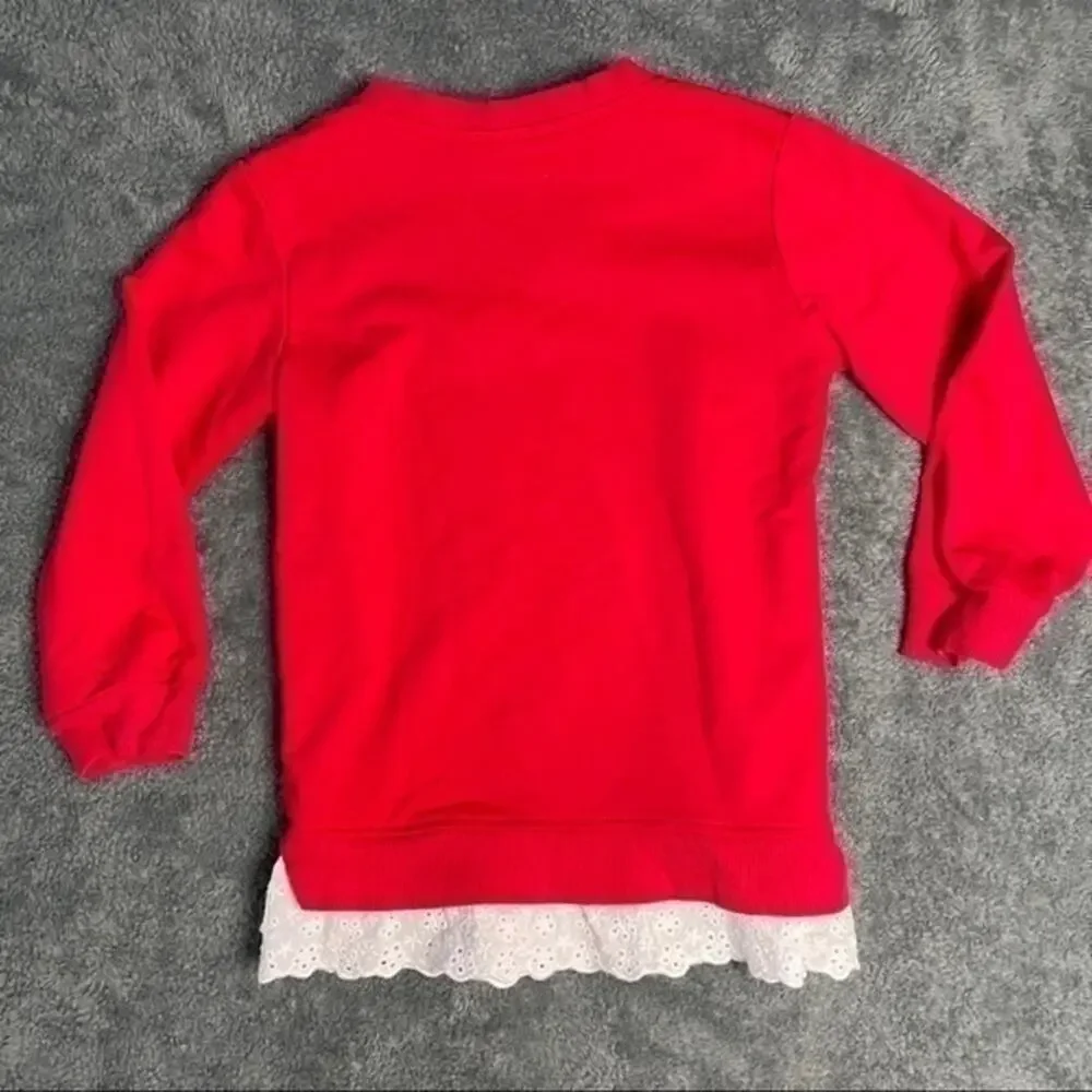 Floral Appliqué Matching Set Girls Size 5 Long Sleeve Top pants Outfit 120